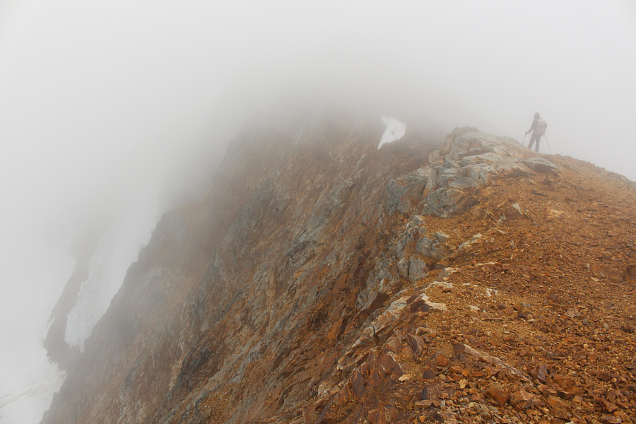 Well, that sucked. We neither got the true summit nor any views!