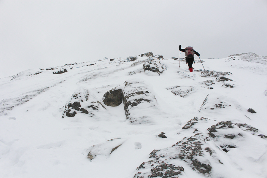 Footing is tricky with all the snow.