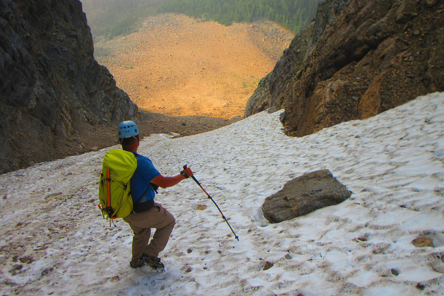 A bit too steep to glissade comfortably in my opinion.