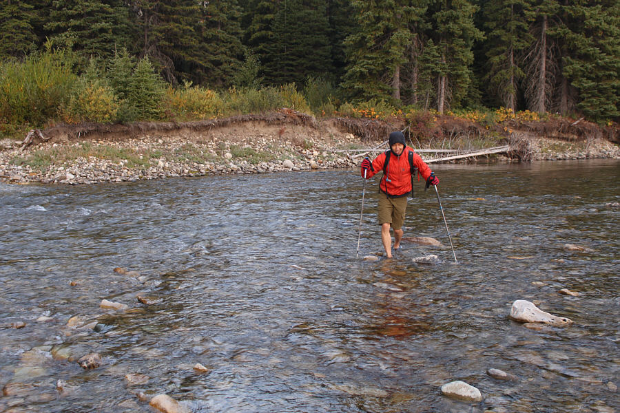 Shaun is not used to fording rivers this early!