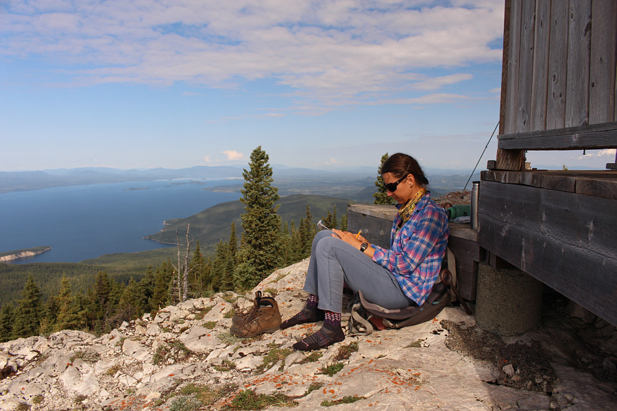 The summit register is housed in a nice, waterproof Pelican case while a nearby geocache is stuffed in a crappy, deteriorating Nalgene bottle!