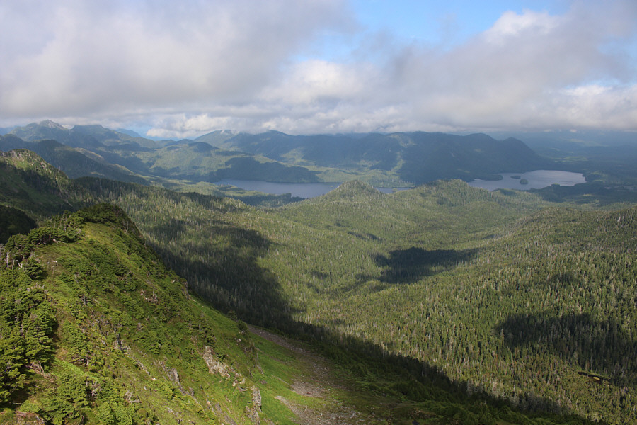 Were it not for the clouds, I think we could have seen Rennell Sound and the Pacific Ocean from here.