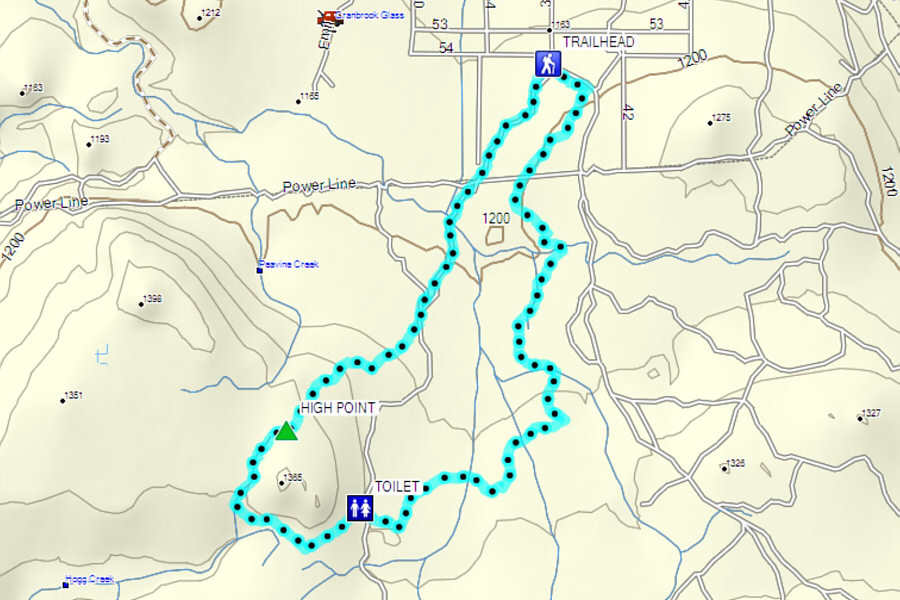 No scenic views, but the trail layout is well-designed for excellent skiing when snow conditions are good.