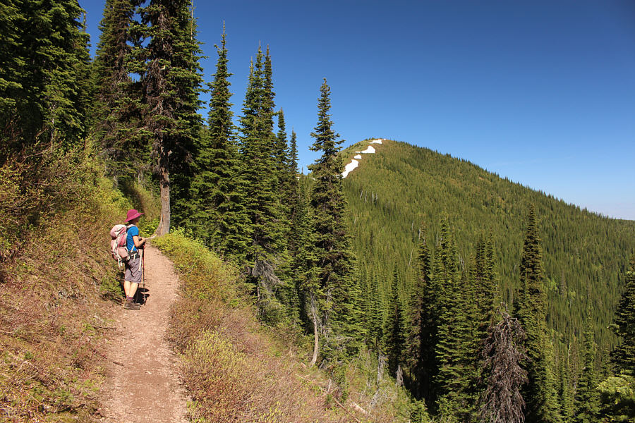 Can you spot where the trail goes across the far slope?