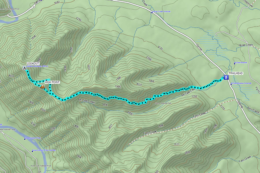 Long but very pleasant approach with great rewards at the end if it's a clear day.