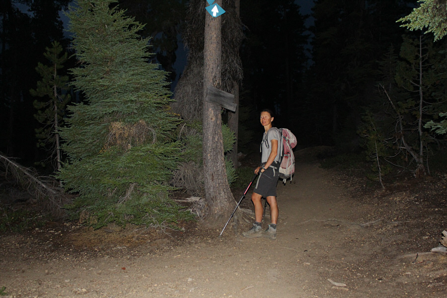 The sign says, "You're up way too early for this hike!"
