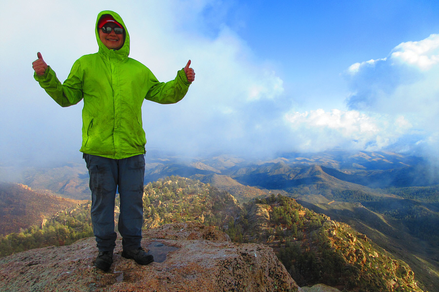 Oddly, that's NOT the summit benchmark behind my left foot!