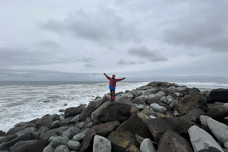 We were too chicken to scramble to the end of the jetty--maybe on a calmer day...