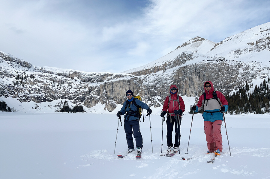 The snow we're standing on is very deep!