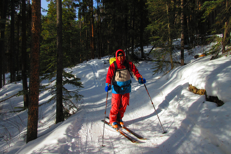 I was mostly snow plowing down the whole trail.