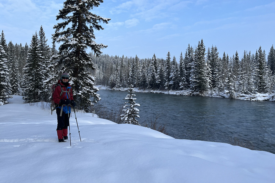 The river was flowing fast and deep here.