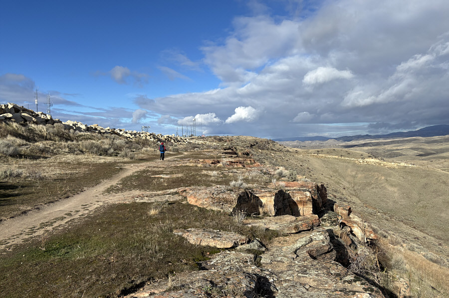 We snuck a peek into the rock quarry near here--it's a big hole!