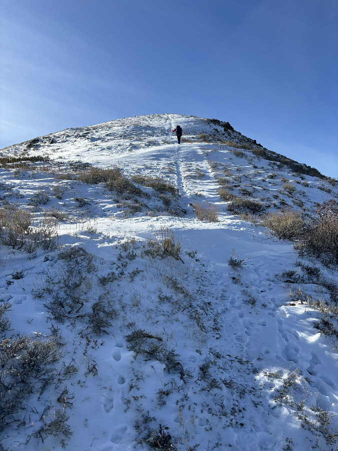 Some of the snow patches here are deeper than expected.