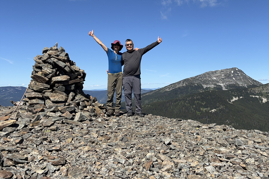 We're only about 10 metres higher than the last summit we climbed--Elmer Peak!