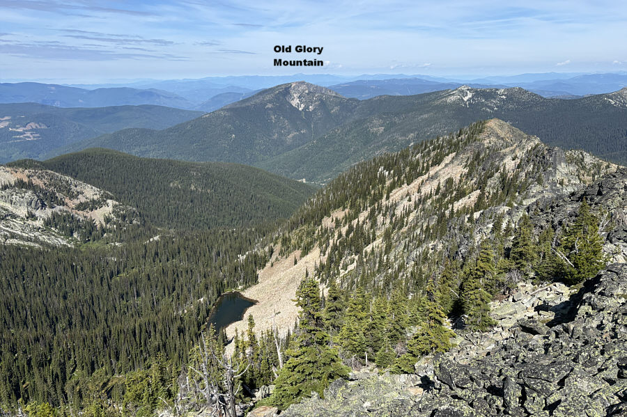 There's even a tarn below us...or a puddle!