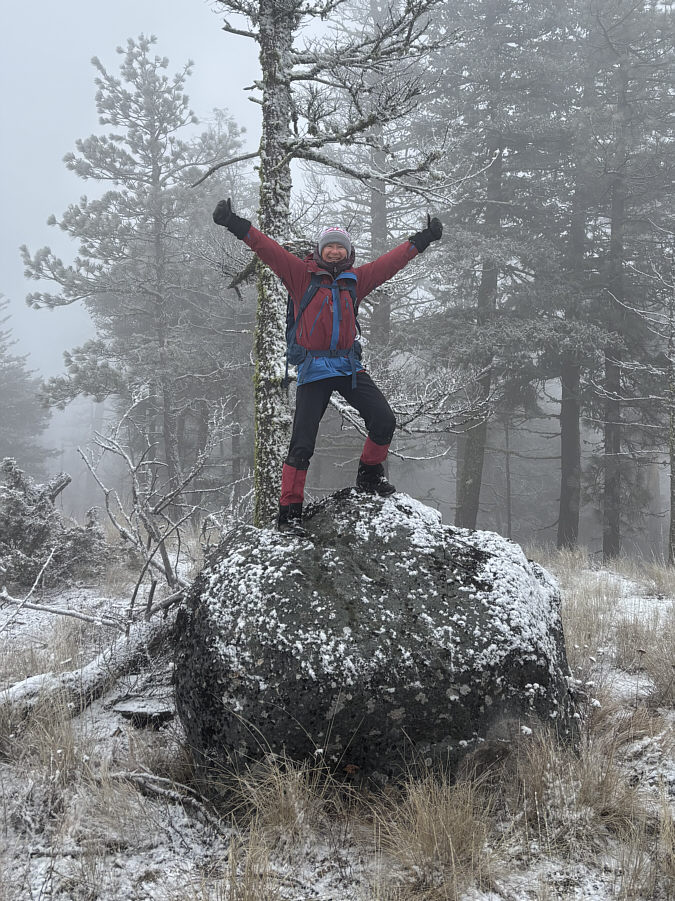 The rock is actually a bit tricky to scramble up.
