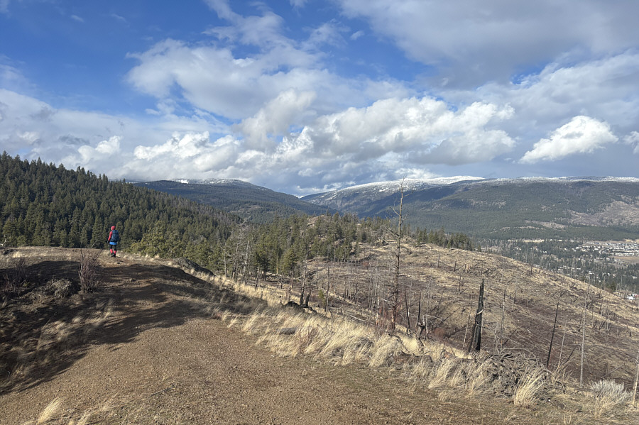 We could see a picnic table on the next high point!